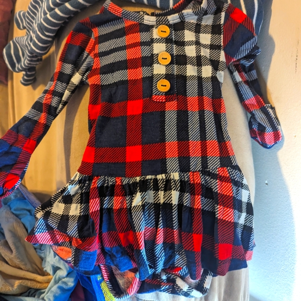 Little bum bums plaid dress